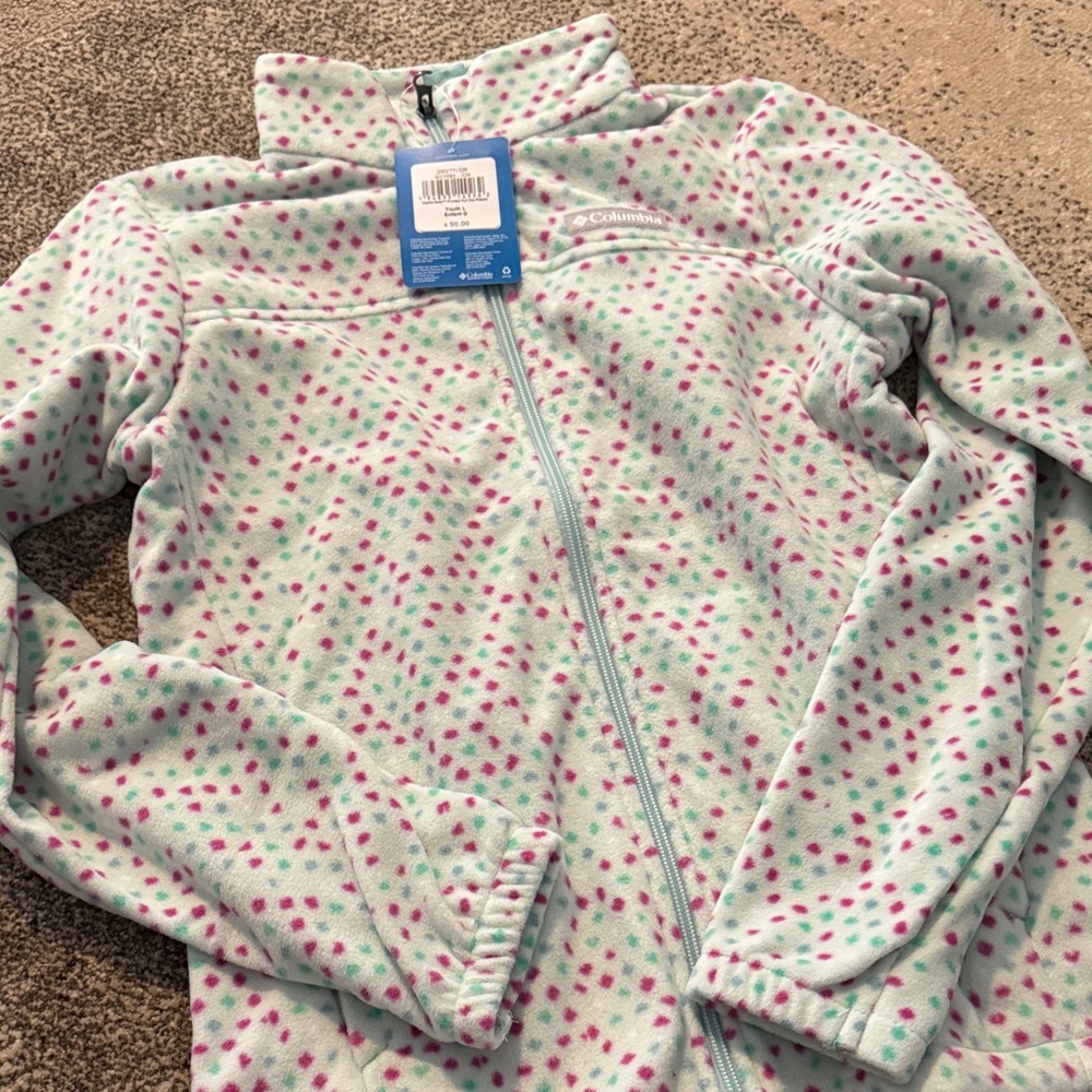Columbia Kids' Swim Jacket - White and Pink Dots